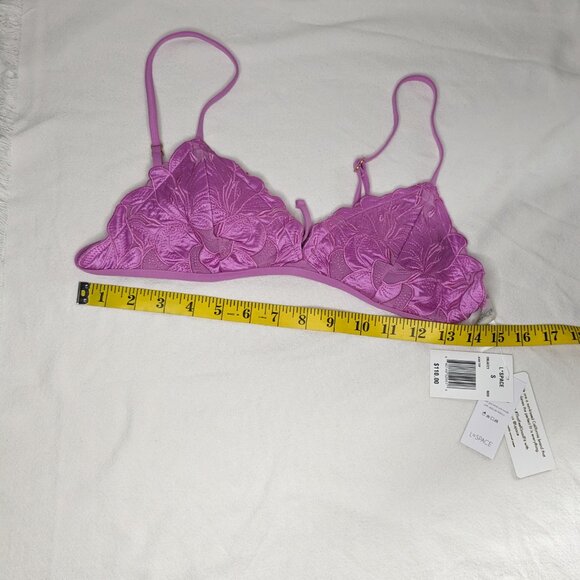L*Space Embroidered Floral Bikini Top in Vibrant Orchid - Picture 8 of 9